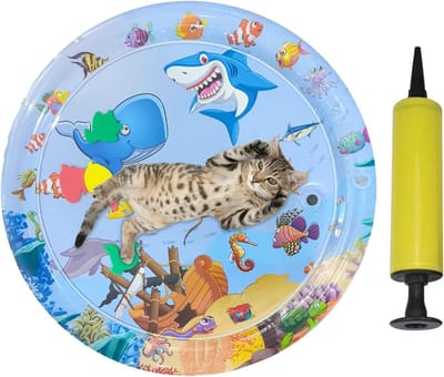 Solvix waterspeelmat fontein - Sensorische Watermat voor Huisdieren - PVC - Lekdicht en Verstevigd - Verkoelende Functie - Voor Katten en Honden
