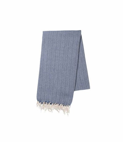 Hamamdoek ZigZag Navy 220x170cm - 180x100cm - Strandlaken - Saunadoek - Saunalaken - Omslagdoek - Stranddoek - Reishanddoek - Plaid - Zwem Handdoek - Sneldrogende Handdoeken