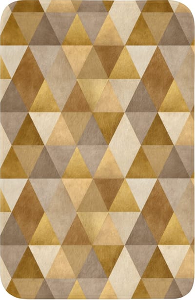 WC mat 40x60 cm - Antislip - Geometrisch - Driehoek - Goud - Toiletmat - Vloermat - Douchemat - Toilet tapijt - Toiletmatten