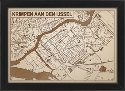 Decoratief Beeld - Houten Van Krimpen Aan Den Ijssel - Hout - Bekroned - Bruin - 21 X 30 Cm