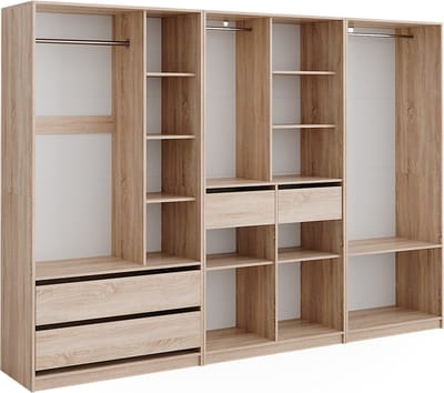 Vicco Elmo Garderobekast – 280 x 200 cm Set van 3 Sonoma