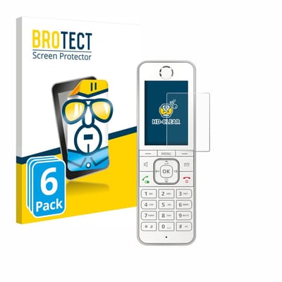 BROTECT - Screenprotector voor AVM Fritz!Fon C6 - Folie Beschermfolie transparant 6 Stuks