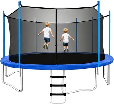 Trampoline Veiligheidsnet - Beschermingsbarrière - Veilig Spelen - Verstelbare Banden - 14 voet - Zwart