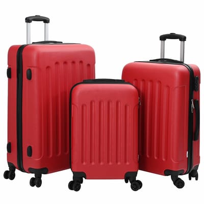 vidaXL - Koffer - met - slot - 3 - st - Rood - 50 - x - 31 - x - 78 - cm - ABS - Kunststof