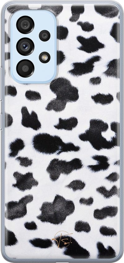 Hoesje geschikt voor Samsung Galaxy A33 - Koeienprint - Soft Case - TPU - Print - Zwart, Wit - Mooie Telefoonhoesjes