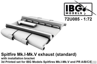 IBG Models Modelbouwpakket - 72U085 Supermarine Spitfire Mk.I–Mk.V - PR Type A/B/C/E Uitlaten voor IBG Modellen - Detailset Resin onderdeel - 1:72 - Modelbouw