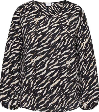 ONLY CARMAKOMA - CARVICA L/S V-NECK TOP WVN NOOS Dames T-shirt