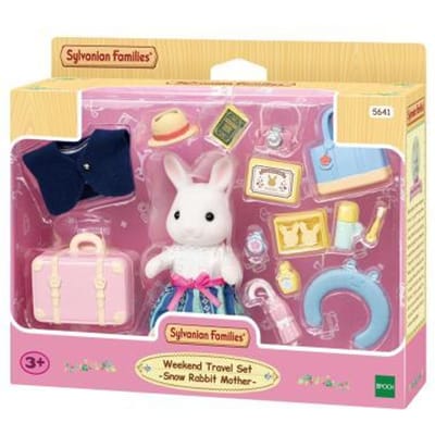 Sylvanian Families 5641 Moeder sneeuwkonijn met weekendkoffer Speelsets
