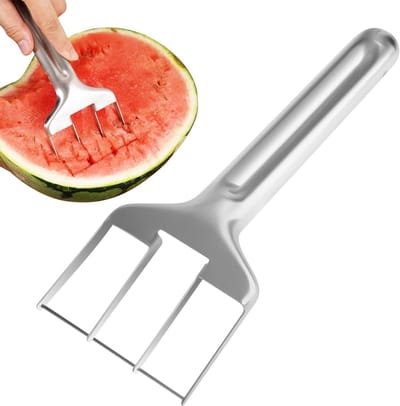 Watermeloen Snijder - Fruit Gereedschap - Salade Maken - Gelijkmatig Snijden - 23 x 10 cm - Zilver