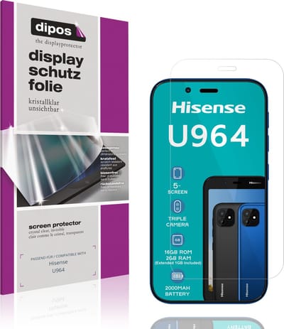 dipos – 4x Beschermfolie geschikt voor Hisense U964 | Krasbestendige & heldere Screenprotector Ultra-Thin