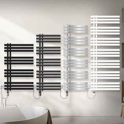 Elektrische Badkamer Radiator - Handdoekwarmer Paneel - Badkamer Verwarmen - Inclusief Verwarmingsstaaf - 50x100 cm - Antraciet