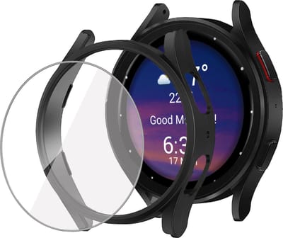 Screenprotector + Hoesje geschikt voor Garmin Venu 3S – Tempered Glass Screenprotector - Extreme Shock Case Zwart