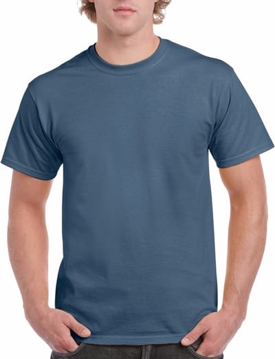 T-shirts denim blauw voor heren - zware 200gr kwaliteit - Basic shirts - Katoen - Korte mouwen - Comfort pasvorm M