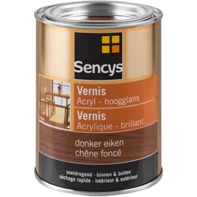 Sencys Vernis Acryl Hoogglans Donker Eiken 500ml