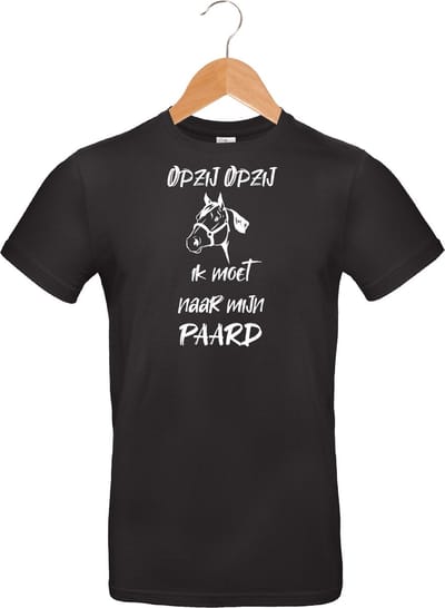 mijncadeautje - T-shirt unisex - zwart - Opzij opzij, naar mijn Paard - maat S