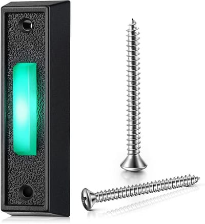Bedrade Deurbelknop - Wandmontage Schakelaar - Voordeur Installatie - Geïntegreerd LED Licht - 7x2x1 cm - Zwart