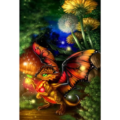 5D DIY Diamond Painting  Nachtdraak  Borduurkruissteek 3D Home Decor 20X30CM black
