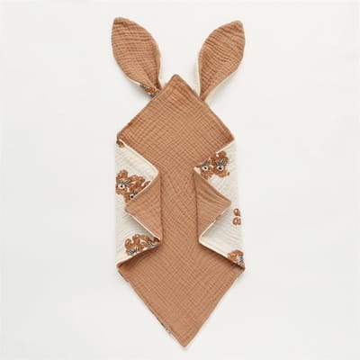Baby Katoen Muslin Dekentje Zacht Pasgeboren Slaapspeeltje Schattige Konijnenoren Kind Slaap Kalmeren Verzachten Handdoek Slabbetjes Kwijl Handdoek