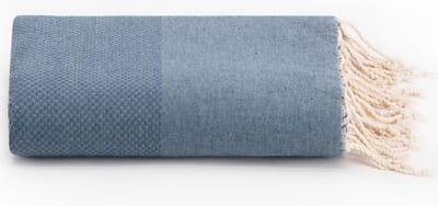 Lantara Plaid of Grand foulard Katoen - Denim Blauw - 190x300cm
