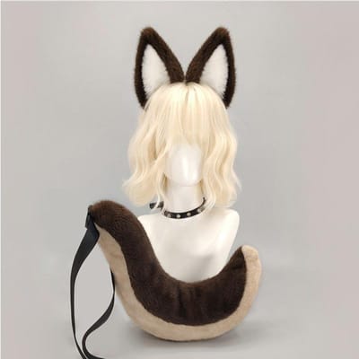 Accessoires de Costume de Carnaval pour Homme Femme, Set de Déguisement Cosplay Oreilles d'Animal de Film, Queue de Renard Orange en Peluche, Accessoires pour Fête Comic-Con