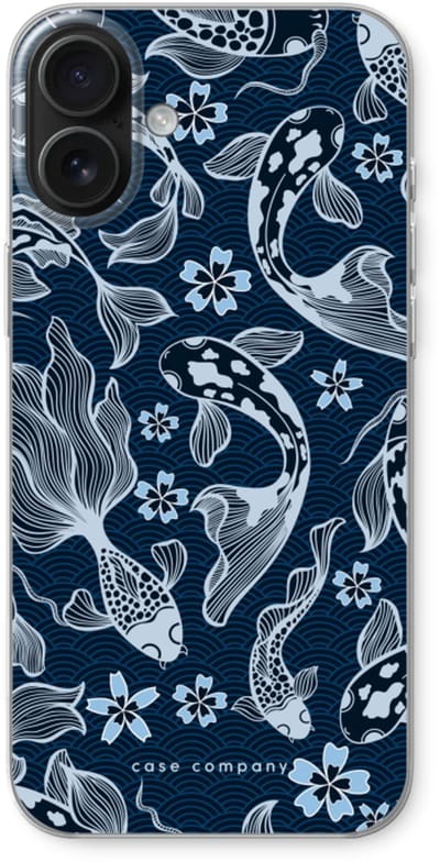 Case Company® - Hoesje geschikt voor iPhone 16 Plus hoesje - Midnight Koi - Soft Cover Telefoonhoesje - Bescherming aan alle Kanten en Schermrand