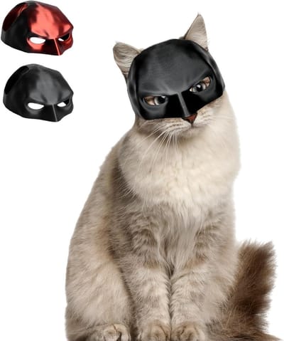 Grappig 3D Batman Masker voor Katten - Halloween Kostuum, Hoofddeksel en Cosplay Outfit voor Huisdieren
