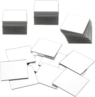 30 Stuks Mini Formaat Zelfklevende Vierkante Spiegels voor Creatieve Decoratie - 6,5 cm Spiegeltegels voor Badkamer, Keuken en DIY Projecten