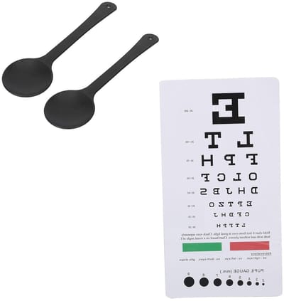Dubbelzijdige Oogkaart met Kleurentest, Inclusief 2 Oogafdekkers, Voor Optometrische Onderzoeken en Oogheelkunde op 15 cm Afstand