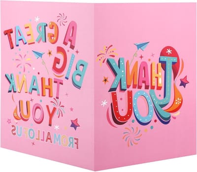 Grote Bedankkaart 40x27cm met Envelop - Ideaal voor Leraren, Vrienden en Collega's
