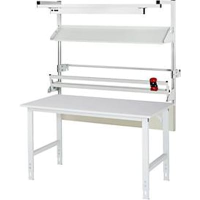 Rau verpakkingstafelsysteem 02 Werktafel serie Tom, B 2000 x D 1000 x H 760-1080 mm, melamine blad, tot 500 kg