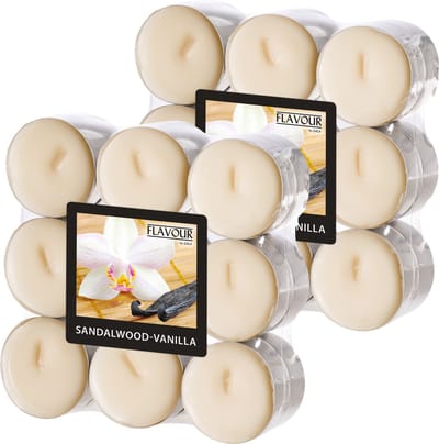 Conpax Candles Geur theelichtjes/waxinelichtjes - 36x - Sandalwood-Vanilla aroma - 4,5 branduren
