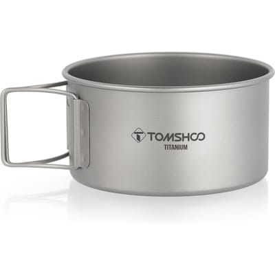 Titanium Kom met Opvouwbare Handgrepen Diner Voedselcontainer voor Buiten Kamperen Wandelen Backpacken M