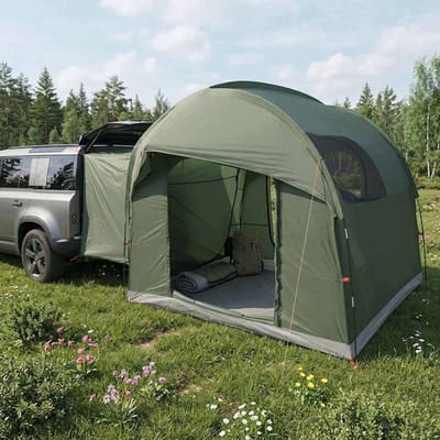 vidaXL - Tailgate - Tent - met - Regenhoes - Waterafstotend - Leger - Groen