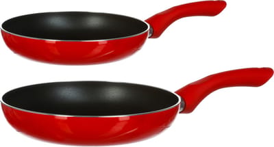 Secret de Gourmet Koekenpannen Milano - D20 en D24 cm - Alle warmtebronnen geschikt - Rood/zwart