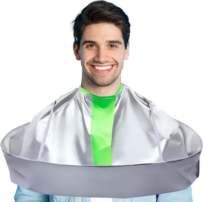 Haardressing cape voor volwassenen, grijze kapperscape, houdt haar weg van kleding en vloer, One size, ideaal voor kappers en thuiskappers