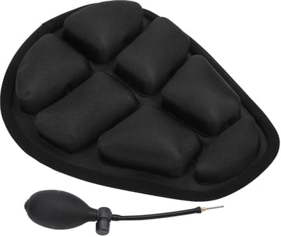 Dailygoods- Fietsstoelkussen met schokdemping - Opblaasbare Zadelhoes - Antislip Gevoerde Hoes - TPU/Polyurethaanvezel - Zwart - 28 x 22 cm - Fietszadelhoes