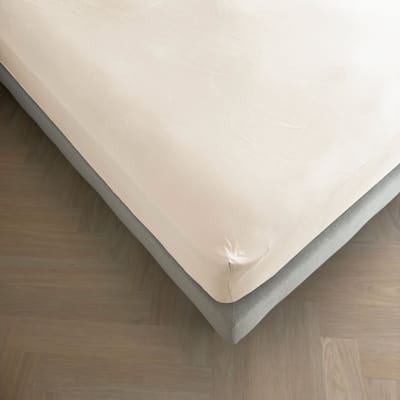 Kayori Emma Hoeslaken Katoensatijn - 90x210-220cm - Matrasdikte 35cm - Rondom Elastiek - Offwhite