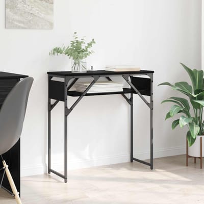 vidaXL - Consoltabel - Zwart - Eiken - Bewerkt - hout - 75x30x75cm