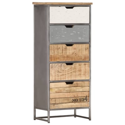 vidaXL - Ladekast - 45x30x105 - cm - massief - mangohout