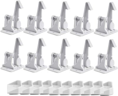 Kinderveiligheidssloten - 10 stuks - Zelfklevende kastsloten - Kinderkastsloten - Veiligheidssloten voor kasten en lades - Wit
