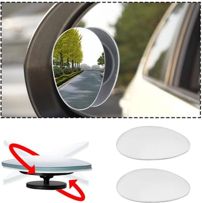 Dailygoods- Achteruitkijkspiegel groothoek - Dodehoekspiegel - Waterdicht - Convexe spiegel - Geschikt voor alle voertuigen - Materiaal: glas