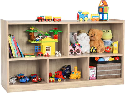 COSTWAY Boekenkast met 8 vakken, staand rek met 3 niveaus, kubusrek, kantoorrek, opbergrek voor woonkamer, slaapkamer, werkkamer, kantoor, 122 x 32 x 93 cm