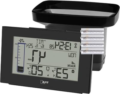 Digitale Regenmeter - Neerslagmeter Draadloos - Tuinieren Weer Monitoren - Grafische Weergave Historie - Bereik 60 Meter - Zwart