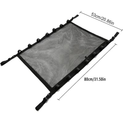 Filet de chargement pour plafond de voiture en nylon avec support réglable pour canne à pêche - Solution de rangement durable pour voitures, SUV, Accessoire de voyage et de camping organisé