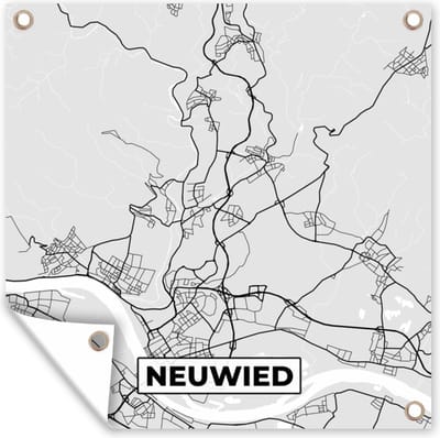Tuin poster Neuwied - Kaart - Stadskaart - Plattegrond - Duitsland - 200x200 cm - Tuindoek