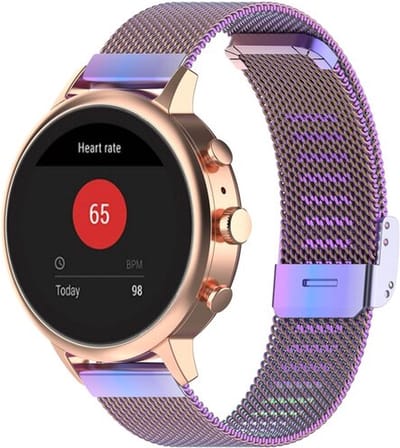 By Qubix - geschikt voor Huawei Watch GT 4 / GT 5 (41mm) & GT 5 Pro (42mm) - Milanese bandje met klemsluiting - Multicolor