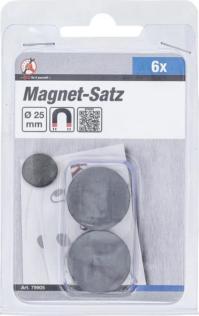 BGS Magneetset - keramiek - Ø 25 mm - 6 delig
