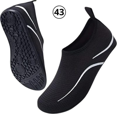 Bovista Waterschoenen Voor Kinderen & Volwassenen - Aqua Shoes - Aquaschoenen - Afzwemschoenen - Zwemles Schoenen - Zwart - Maat 43