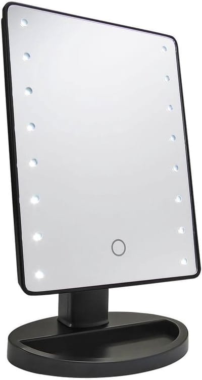 Zwart Make-upspiegel met Vergrootglas en LED Verlichting
