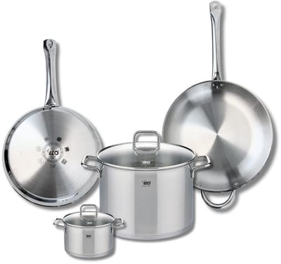 Set van 2 Bakpannen 28 en 32 cm en 2 Kookpotten 14 en 26 cm Elo Profi Citrin